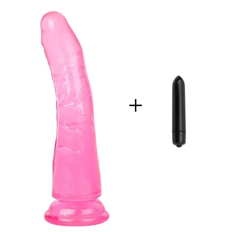 Erotisk Soft Jelly Dildo Realistic Vibrator