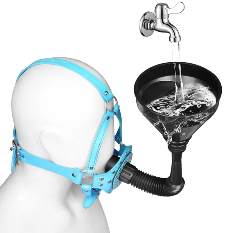 Fetish Slave Water Funnel More Nail Bondage Plug Mouth Kit Strap