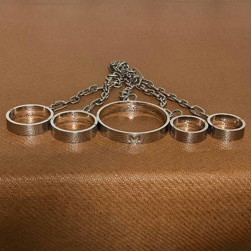 Stainless steel handcuffs Adjustable Metal Bondage