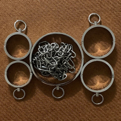 Stainless steel handcuffs Adjustable Metal Bondage