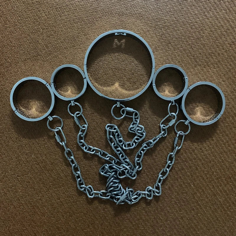 Stainless steel handcuffs Adjustable Metal Bondage