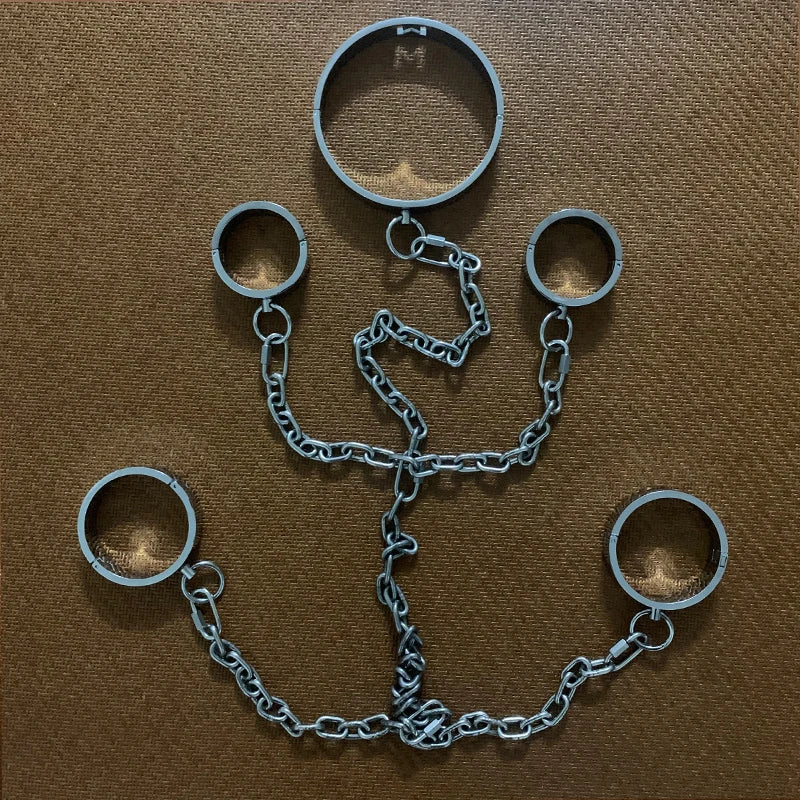 Stainless steel handcuffs Adjustable Metal Bondage