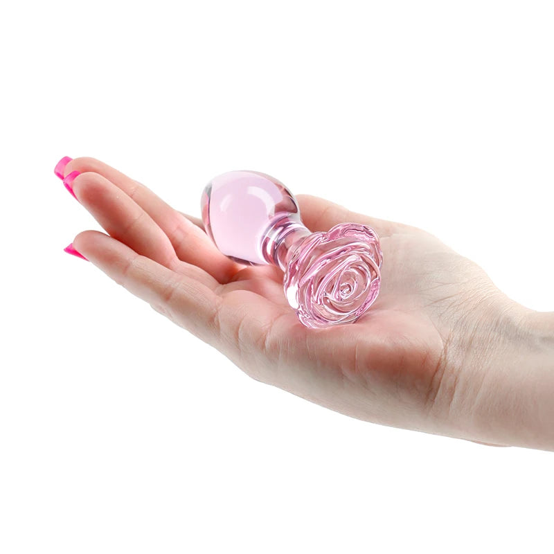 Small Pink Glass Butt Plug Crystal