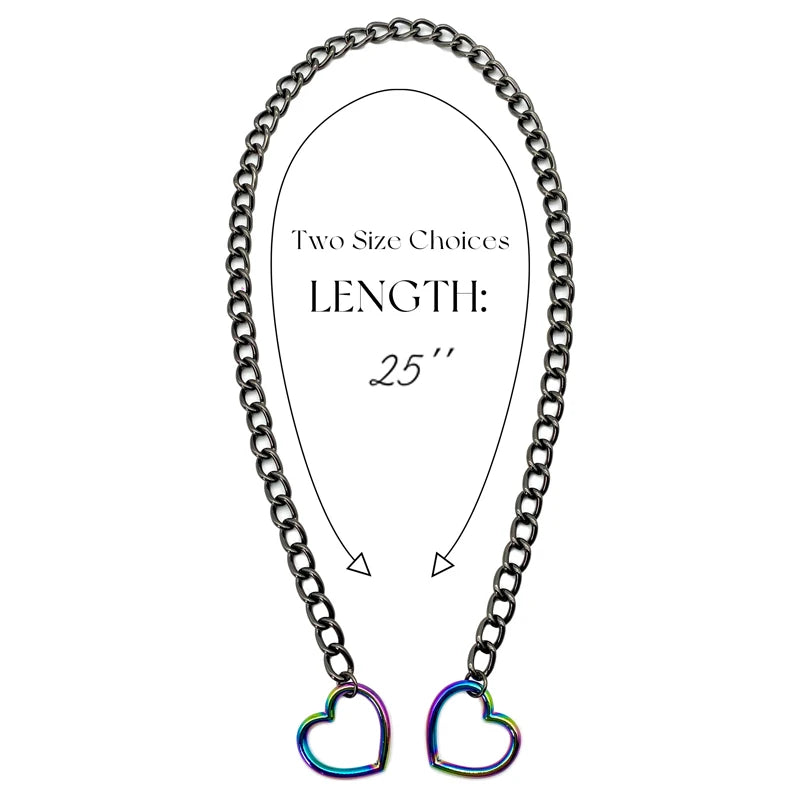 Slipchain Choker Collar Heart Heavy Cuban Long Chain