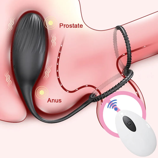 Prostate Massager With Cockring Vibrating