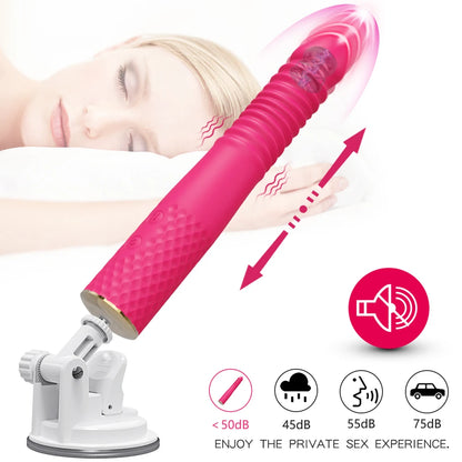 Automatisk maskin Teleskopisk Dildo Vibrator Sexleksak