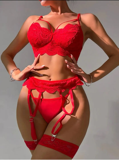 Erotic Sexy Lace Bra And Panty Set Underwear