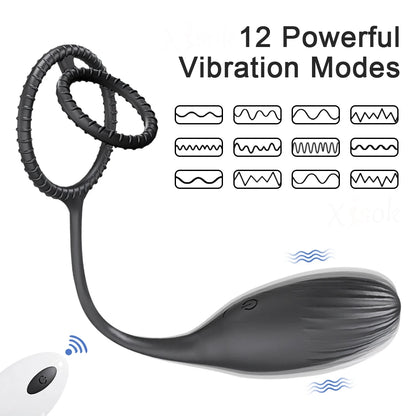 Prostate Massager With Cockring Vibrating